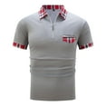 thumbnail image 3 of JIANJIA Polo Shirts For Men Solid Color Lapel Button Short Sleeve Leisure Fashion Pullover Tops Outwear,Gray,XXXL, 3 of 9