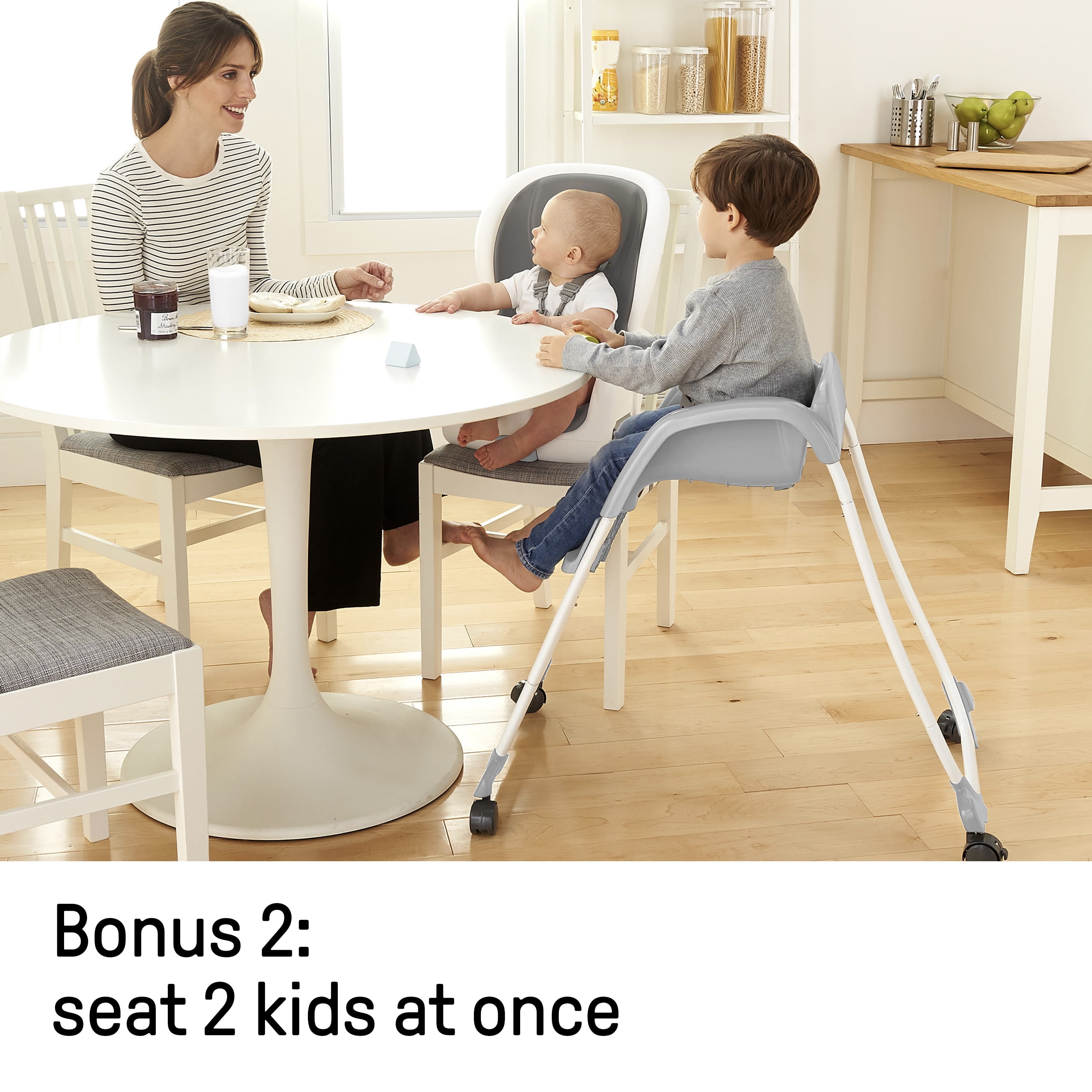Ingenuity smart clean toddler booster seat for dining table with 3-point  harness