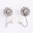 thumbnail image 5 of FNNMNNR 1Pair Pearl Rhinestone Ear Stud Earrings Crystal Ear Clip Jewelry Lady Elegant, 5 of 8