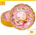 thumbnail image 2 of 24 Pz Plato Cartón Premium Pastelero Fiesta De Cumpleaños Mi Bautizo niña, 2 of 4