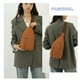 thumbnail image 5 of Bolsa de pecho simple marrón, bolso cruzado de moda para hombres y mujeres, pequeña mochila deportiva fresca, bolso inclinado, 5 of 6