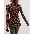 thumbnail image 2 of ZAXARRA Womens Button Down Shirt Casual Print Ruched Long Sleeve Button Up Shirt Ladies Work Blouses Loose Fit Tops, 2 of 4