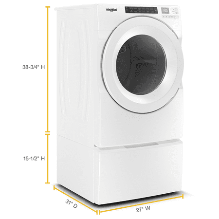 Whirlpool - 7.4 Cu. Ft. Stackable Gas Dryer with Wrinkle Shield Option - White