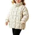 thumbnail image 2 of LIBRCLO Floral Puffer Jackets for Girls Button Stand Collar Warm Outerwear Kids Winter Coats Size 9-10 Years, 2 of 7