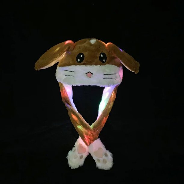 Sombrero de conejo en movimiento de felpa brillante, sombrero de conejito en movimiento de oreja, Cosplay, fiesta de Navidad, vacaciones, 5-18 años, adulto