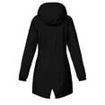 thumbnail image 4 of Plus Size Long Rain Jacket for Women Hiking Sports Zipper Hooded Windbreaker Jackets Outdoor Casual Waterproof Coat Black, M, 4 of 7