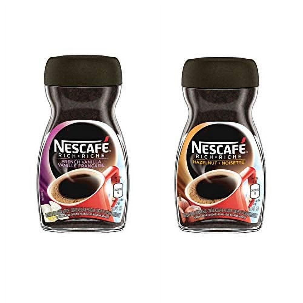 NESCAFE Rich Hazelnut Instant Coffee, 100g Jar, Sweet Flavor, Low