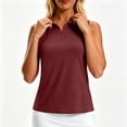 thumbnail image 3 of TGSLY Women's Collared Racerback Tank Tops Lightweigh Thin Casual Sleeveless Vest with Half Zipper Quick Dry Solid Color Athletic Golf Shirts S, 3 of 10