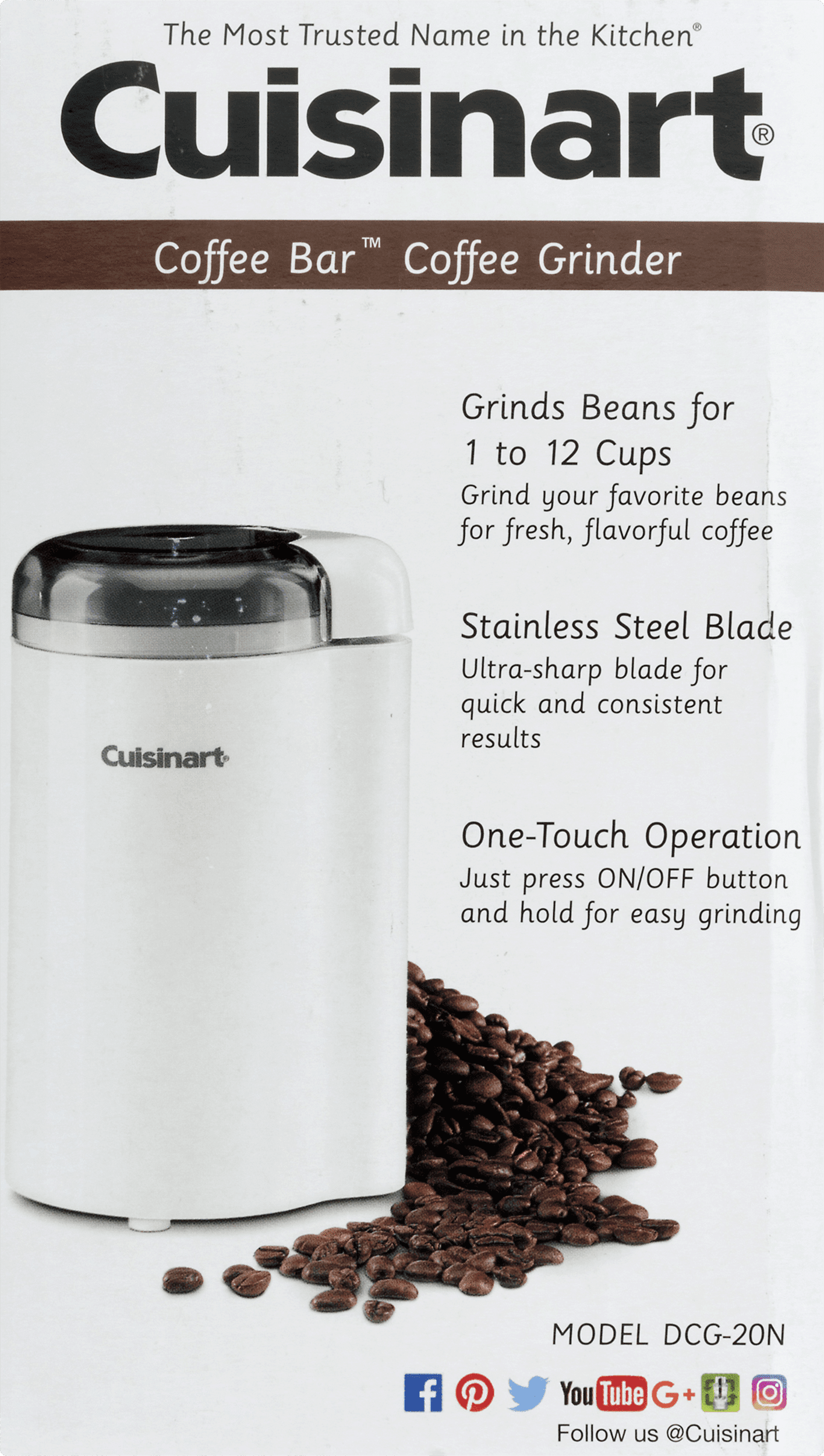 Cuisinart 2.5 oz. White Blade Coffee Grinder with Cord Storage DCG20N - The  Home Depot