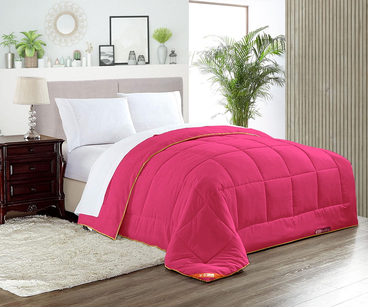 Super King Plus Comforter Solid Hot Pink 300 GSM Plush Siliconized