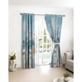 thumbnail image 3 of Beach Seagull Blackout Curtains for Bedroom/Living Room, Thermal Insulated Kitchen Curtains, Birds Rustic Wood Watercolor Painted Grommet Darkening Window Treatment Drapes 52"x84"x2, 3 of 8