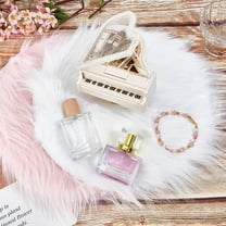 2Pcs 2 Colors Mini Round Faux Fur Sheepskin Rug 30cm Pink White Small Fluffy Carpet Furry Locker Area Rug Cushion for Photographing Background of Jewellery Bedroom Chair Desk Floor