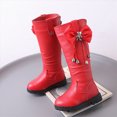 thumbnail image 2 of KPOPLK Girls' Leather Knee High Boots Bow Fashion Pendant Non-Slip Princess Boots Thick Sole Dress Boots(3.5,Red), 2 of 9