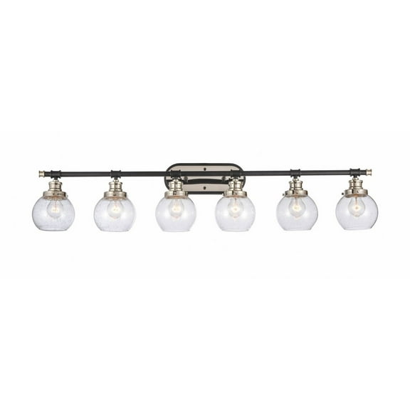340-6W-BPN-G3404-6-Innovations Lighting-Saybrook - 6 Light Bath Vanity-10.5 Inches Tall and 47.75 Inches Wide-Black Polished Nickel Finish-Seedy Glass