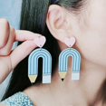 thumbnail image 3 of Pendientes Colgantes Shaofei Estilo Dulce Acrílico Color Contraste, 3 of 5
