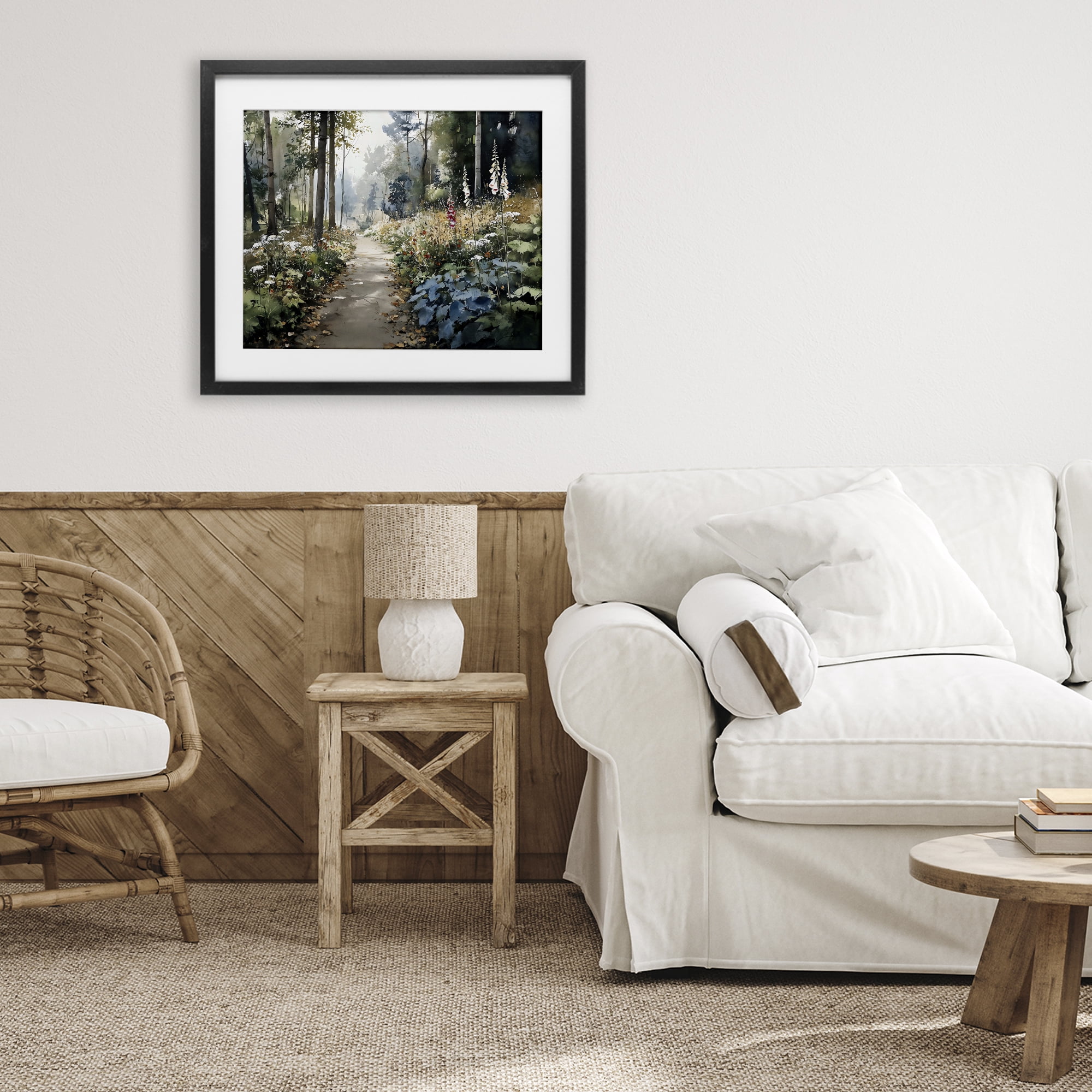 Stupell Industries Foliage Forest at Dusk Black Framed Print Under Glass, design by Franklyn Gregory