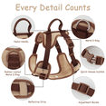 thumbnail image 4 of Wolfone No Pull Dog Harness Adjustable Soft Padded Pet Vest with Control Handle Adorable Daily Harness for Dogs（Cookie Chocolate XS）, 4 of 6