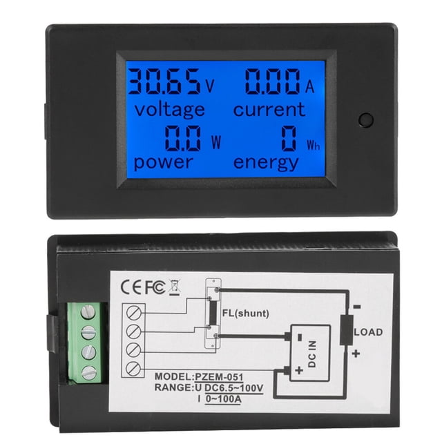 Voltímetro Digital Medidor De Corriente De Voltaje De Energía Eléctrica Con Pantalla LCD Grande, Umbral De Alarma De Potencia, Función De Memoria Y Derivación De Corriente,