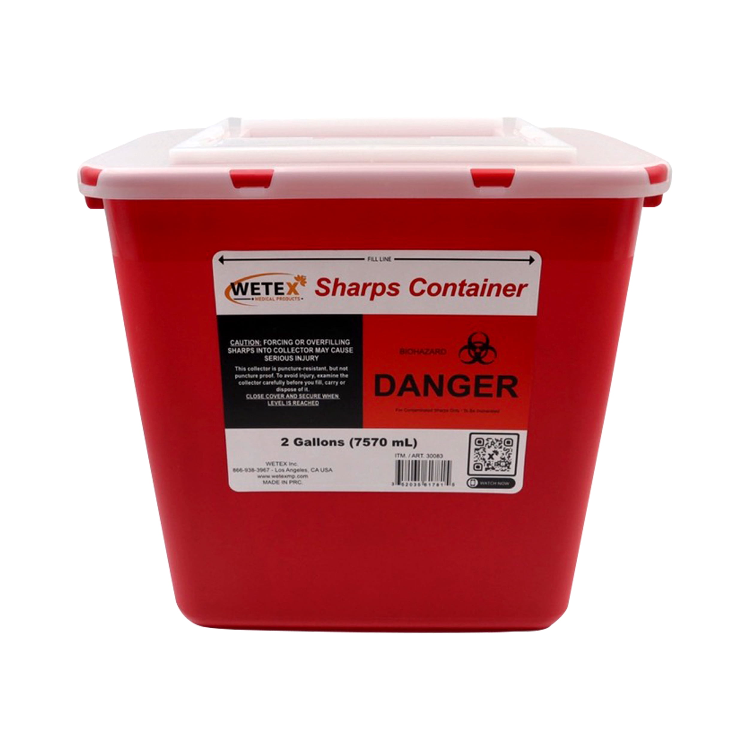 Wetex 24pcs Sharps Container Biohazard Multiple-Use Needle Disposable - Puncture Resistant