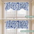 thumbnail image 5 of Boho Blue Floral Tie Up Valance Curtains for Windows, Kitchen Curtains Window Treatments, Farmhouse Botanical Vintage Paisley Flower Short Window Shades Valances for Bedroom Bathroom Cafe 42"x18", 5 of 8