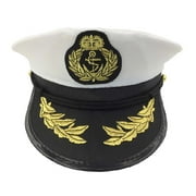 Homemaxs 1Pc Sailors Hat Admiral Hat Sea Navy Costume Captains Yacht Hat (White, Size 56-58cm)
