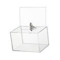 thumbnail image 1 of Caja de donación de acrílico, caja para rifa transparente con cerradura con ranura, buzón de correo, urna de , urna de votación para escritorio, 1 of 9