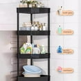 thumbnail image 4 of Aihimol Corner Shower Caddy Standing,4 Tier Floor Standing Shower Organizer,Rustproof Shower Corner Shelf Rack Storage Stands with Adjustable Feet for Bathroom, Black, 4 of 6