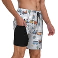 thumbnail image 2 of Sikiie Trains And Cactuse Print Men's Double Layer Swimming Trunks, Adjustable Waistband and Pockets Sports Swimming Trunks, Beach Swimwear-Large, 2 of 6