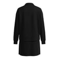 thumbnail image 6 of Solid Color Skirt Suits for Women Turn Down Collar Long Sleeve Casual Athletic Tennis Jogging 2 Piece Outfit Mini Skirt Black M, 6 of 6