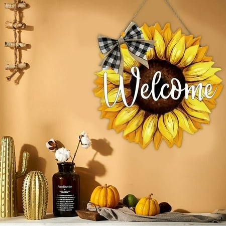 

YruYptpaln Sunflower Door Sign Welcome Door Hanger Is Used For Front Door Decoration Garland Door Hanging Farmhouse Porch. Rope Wreaths for Front Door Welcome Sign Outdoor Coffee Kitchen Decorations