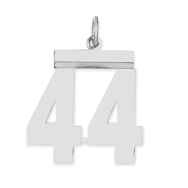 925 Sterling Silver Number 44 Necklace Pendant Charm Charms