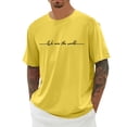 thumbnail image 4 of Casual Short Sleeve T Shirt with Minimalist Letter Print Comfortable Blend Tee for Everyday Wear Men's T Shirt T Shirts Men Graphic Tie Mens T Shirts Soft T, 4 of 4