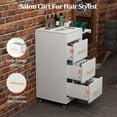 thumbnail image 5 of Wood Salon Trolley Cart with Wheels, Salon Cart for Hair Stylist, Hair Cart Mobile Storage Organizer, Salon Cabinet Station for Barbershop Beauty Spa, 5 of 7