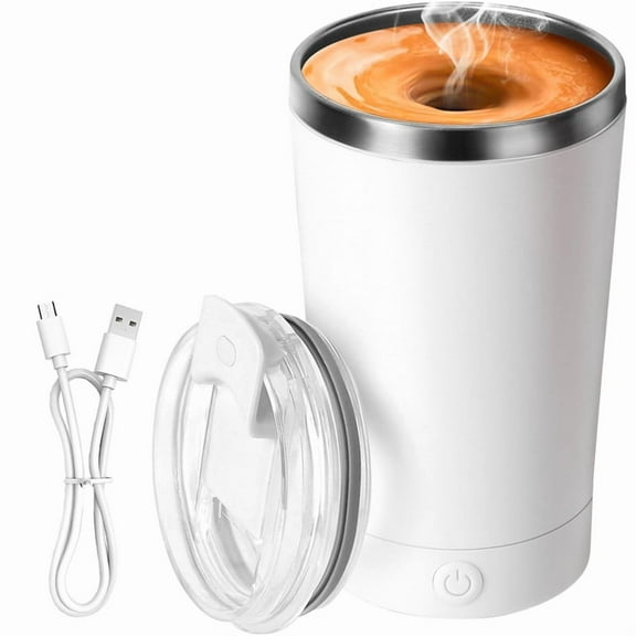 Electric Stirring Coffee Mug,Self Mixing Mug400ML StainlessSteel Automatic Stirring Mixer Cup Suitable for Coffee,Milk,A