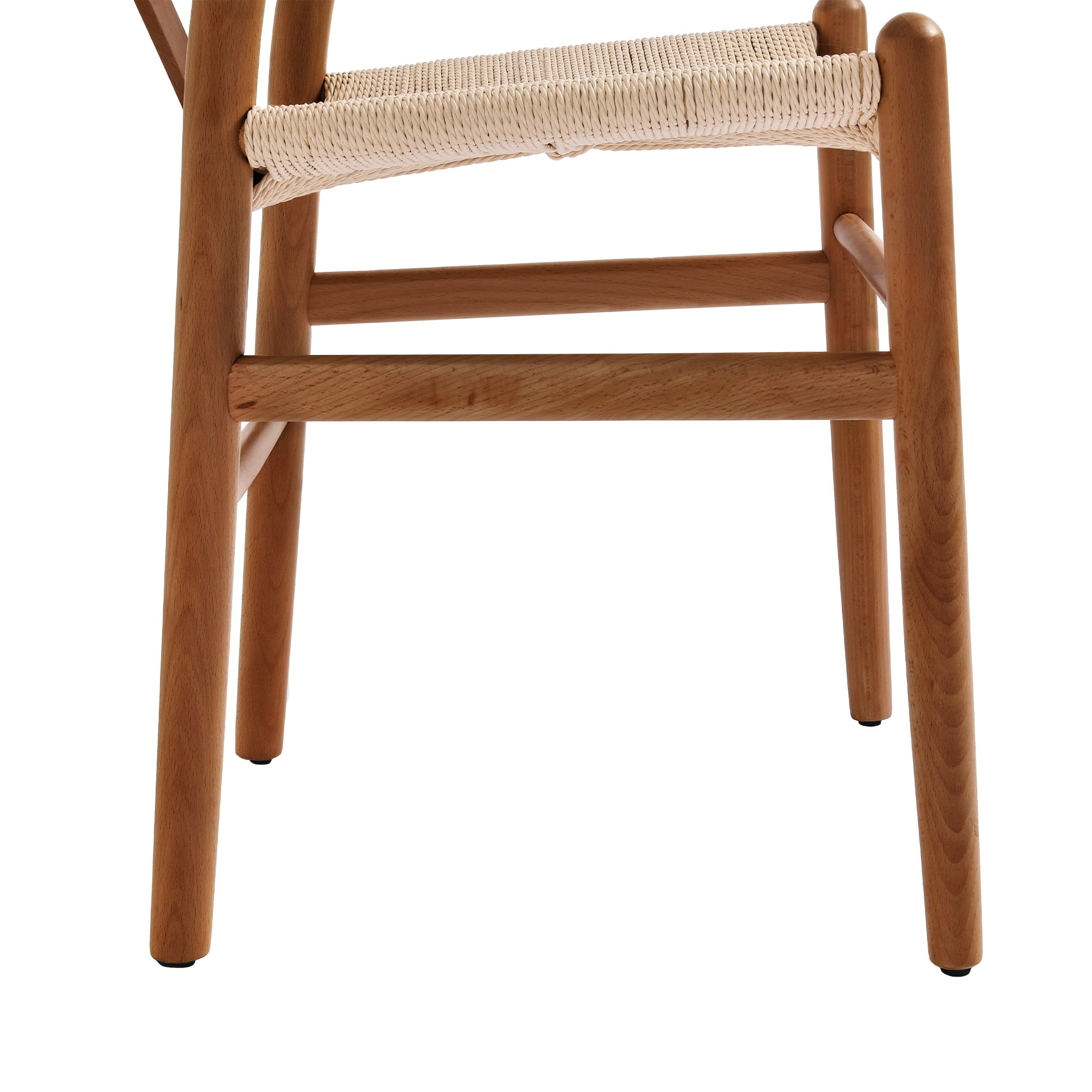 DYCANPO Wood Dining Chairs Set of 2, Mid Century Modern Y-Shaped Backrest, Fully Assembled, Walnut