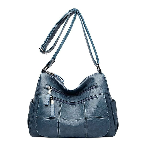 Nuevo Bolso Bandolera de Un Solo Hombro de Piel de Gran Capacidad con Múltiples Compartimentos para Mujer