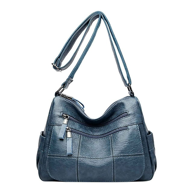 Edgergery New One Shoulder Crossbody Bag Leather Large Capacity Multi Compartment Women Bag