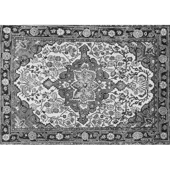 Ahgly Company Indoor Rectangle Medallion Gray Traditional Area Rugs, 8' x 10'