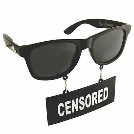 Censored Sunstache Moustache Sunglasses Shades Costume Accessory