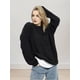 thumbnail image 4 of Suéter de Cuello Redondo para Mujer, Suéter de Punto Holgado e Informal de Larga para Otoño e Invierno. Negro L, 4 of 10
