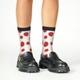 thumbnail image 4 of Rateoe Abstract Red Polka Dot Pattern Children's Socks, Socks Gifts ,kids Crew Soft Cotton Socks , Moisture-Wicking, Durable, Ideal for Daily Wear & Sports, 4 of 5