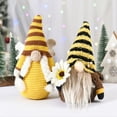 thumbnail image 2 of 2PCS Sunflower Gnomes Plush Bumble Bee Decoration Christmas Gnome Gift Handmade Scandinavian Tomte Stuffed Farmhouse Decor for Home Kitchen Tiered Tray, 2 of 6