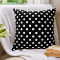 thumbnail image 3 of Pillow Covers 16x16 Set of 2, Black White Polka Dots Throw Pillow Covers Decorative Couch Cushion Cover, Modern Abstract Art Circle Microfiber Soft Square Pillowcases for Bedroom Living Room Sofa, 3 of 9