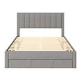 thumbnail image 4 of CorLiving Metro Light Grey Channel Tufted Upholstered Storage Platform Bed in Full/Double and Queen, 4 of 9