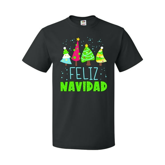 Inktastic Feliz Navidad Colorful Decorated Trees T-Shirt
