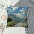 thumbnail image 2 of Orinice Mountain Lake Sky Clouds Graphic Decorative Cushion Throw Pillow Cover Short Plush Zipper Closure 1PC 22x22in, 2 of 5