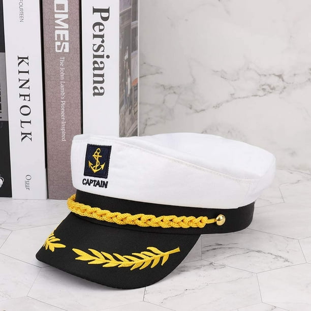 Adult Captain Hat Yacht Boat Cosplay Cap Adjustable for Men and Women 