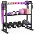 thumbnail image 1 of Rack para mancuernas niffgaff de 3 niveles, capacidad de 204 kg, ajustable, 1 of 8