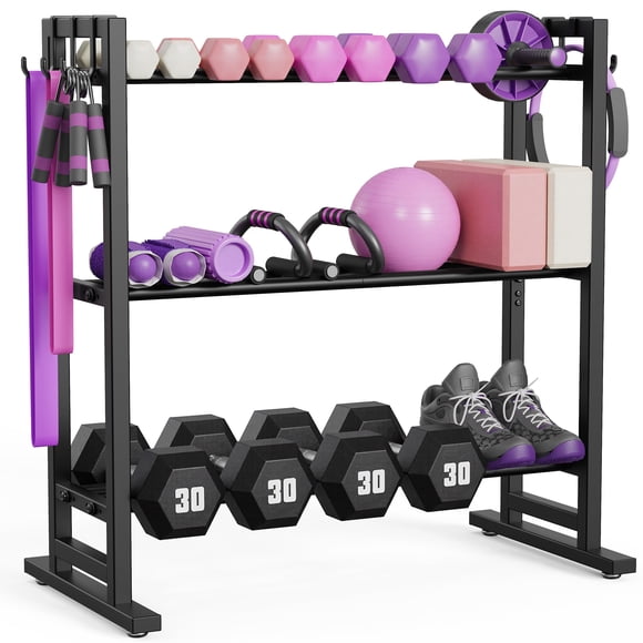 Rack para mancuernas niffgaff de 3 niveles, capacidad de 204 kg, ajustable