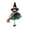 Green, variant on DGMIOCS Hanging Witch Dolls with Broom, Halloween Small Witch Figurine with Gauze Skirt, Kitchen Witchs Doll for Good Luck, Halloween Hanging Decoration for Haunted House Room Door and Window